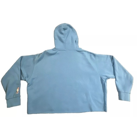 Lakers Nike Women 21/22 Throwback City Edition Cropped Hoodie Sweater Blue Large - Picture 4 of 4